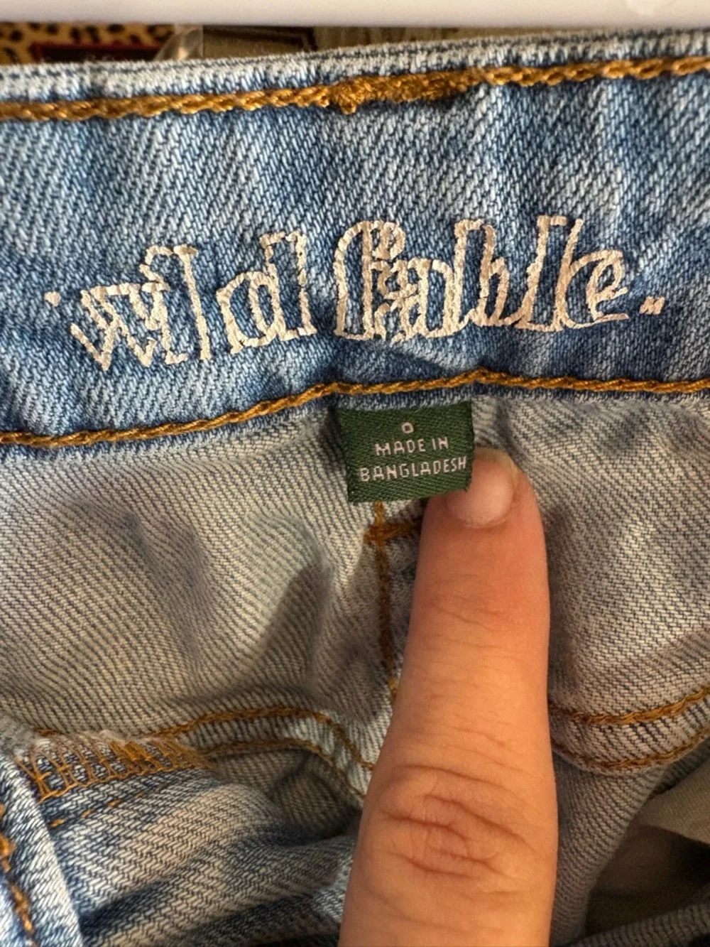 wild fable Light Blue Distressed Straight Leg Jeans - Picture 2 of 4